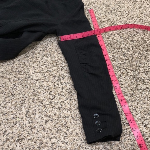 CAbi Blazer Size 6 Black Tan Striped Ruched Jacket - Picture 11 of 11